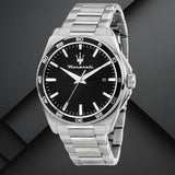 Maserati Velocità Date Black Dial Silver Steel Strap Watch for Men - R8853152002 Authentic Buy Shop Now