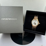 Emporio Armani Mia Meccanico Mother of Pearl Dial Rose Gold Steel Strap Watch for Women - AR60072 Authentic Buy Shop Now