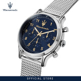 Maserati Epoca Limited Edition Chronograph Blue Dial Silver Mesh Strap Watch for Men - R8873618022 Authentic Buy Shop Now