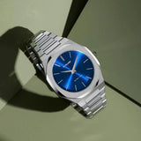 D1 Milano Ultra Thin Blue Dial Silver Steel Strap Watch for Men - D1-UTBJ09 Authentic Buy Shop Now