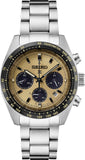Seiko Prospex Speedtimer Solar Chronograph Gold Dial Silver Steel Strap Watch for Men - SSC817 Authentic Buy Shop Now