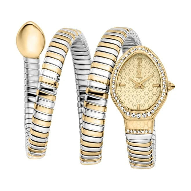 Just Cavalli Carezza Gold Dial Two Tone Steel Strap Watch for Women - JC1L372M0055 Authentic Buy Shop Now