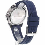 Maserati Successo Chronograph Silver Dial Blue Silicone Strap Watch for Men - R8871621042 Authentic Buy Shop Now