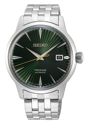 Seiko Presage Cocktail Time Automatic Green Dial Silver Steel Strap Watch for Men - SRPE15J1 Authentic Buy Shop Now