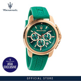 Maserati Successo Chronograph Green Dial Green Silicone Strap Watch for Men - R8871621038 Authentic Buy Shop Now
