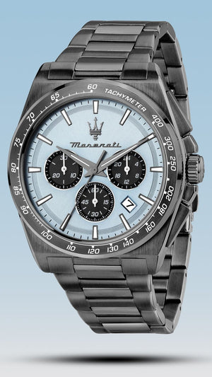 Maserati Velocità Chronograph Blue Dial Black Steel Strap Watch for Men - R8873652004 Authentic Buy Shop Now