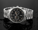 Maserati Tradizione Chronograph Black Dial Silver Steel Strap Watch for Men - R8873646004 Authentic Buy Shop Now