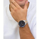 Maserati SFIDA Chronograph Blue Dial Two Tone Steel Strap Watch for Men - R8873640022 Authentic Buy Shop Now
