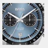 Hugo Boss Tourmaster Chronograph Blue Dial Silver Steel Strap Watch for Men - 1514286 Authentic Buy Shop Now