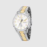 Maserati Sorpasso Chronograph White Dial Two Tone Steel Strap Watch for Men - R8873624003 Authentic Buy Shop Now