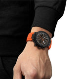 Tissot T Race Chronograph Black Dial Orange Rubber Strap Watch for Men - T141.417.37.051.02 Authentic Buy Shop Now