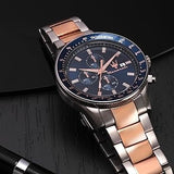 Maserati SFIDA Chronograph Blue Dial Two Tone Steel Strap Watch for Men - R8873640022 Authentic Buy Shop Now