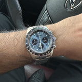 Seiko Prospex Speedtimer 41.4 Solar Chronograph Blue Dial Silver Steel Strap Watch for Men - SSC935 Authentic Buy Shop Now