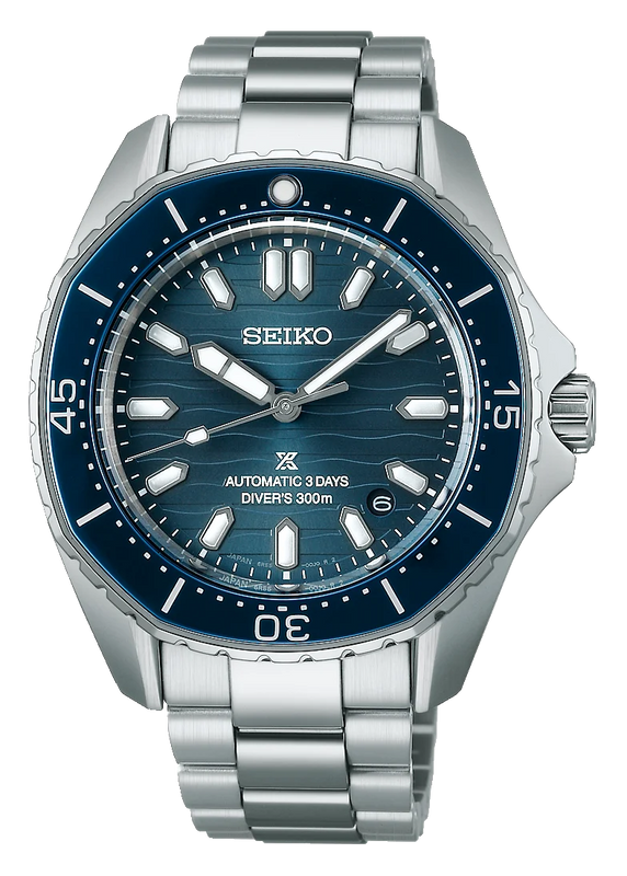 Seiko Prospex Polygonal Divers Automatic Blue Dial Silver Steel Strap Watch for Men - SPB483J1 Authentic Buy Shop Now