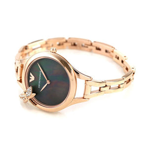 Emporio Armani Aurora Mother of Pearl Grey Dial Rose Gold Steel Strap Watch for Women - AR11139 Authentic Buy Shop Now