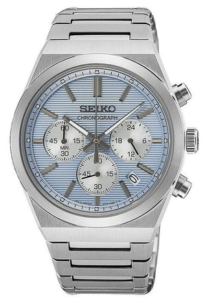 Seiko Conceptual Chronograph Ice Blue Dial Silver Steel Strap Watch for Men - SSB459P1 Authentic Buy Shop Now