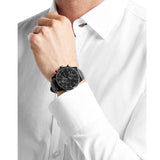 Hugo Boss Aeroliner Chronograph Black Dial Black Leather Strap Watch for Men - 1512567 Authentic Buy Shop Now