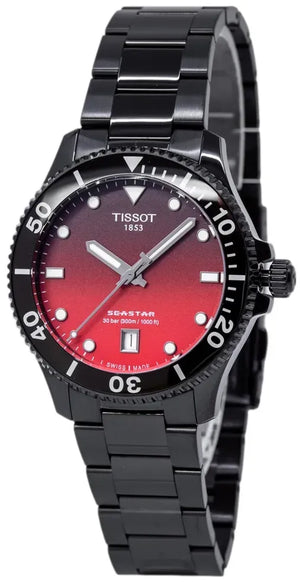 Tissot Seastar 1000 Red Dial Black Steel Strap Watch for Men - T120.410.33.421.00 Authentic Buy Shop Now