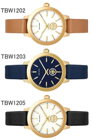 Tory Burch Collins Quartz White Dial Brown Leather Strap Watch for Women - TBW1202 Authentic Buy Shop Now