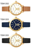 Tory Burch Collins Quartz White Dial Brown Leather Strap Watch for Women - TBW1202 Authentic Buy Shop Now