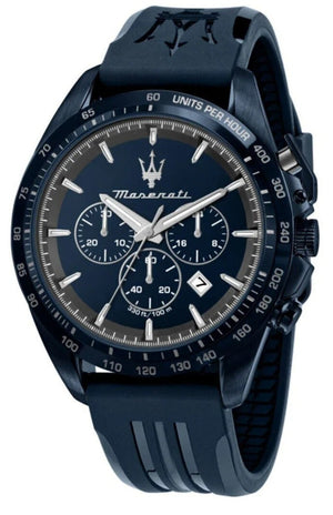Maserati Traguardo Blue Edition Chronograph Blue Dial Blue Silicon Strap Watch for Men - R8871612042 Authentic Buy Shop Now
