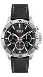 Hugo Boss Troper Chronograph Black Dial Black Leather Strap Watch for Men - 1514055 Authentic Buy Shop Now