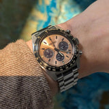 Seiko Solar Prospex Diver Speedtimer Chronograph Limited Edition Brown Dial Silver Steel Strap Watch for Men - SSC951 Authentic Buy Shop Now