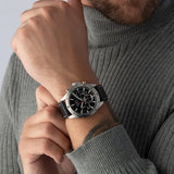 Hugo Boss Troper Chronograph Black Dial Black Leather Strap Watch for Men - 1514055 Authentic Buy Shop Now