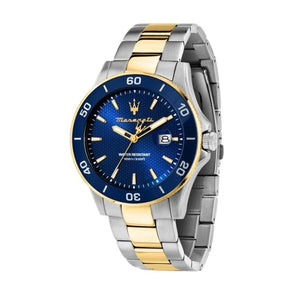 Maserati Competizione Diver Blue Dial Two Tone Steel Strap Watch for Men - R8873600010 Authentic Buy Shop Now