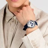 Maserati Successo Chronograph Silver Dial Blue Silicone Strap Watch for Men - R8871621042 Authentic Buy Shop Now