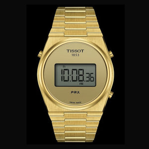 Tissot PRX Digital Quartz Gold Dial Gold Steel Strap Watch for Men - T137.463.33.020.00 Authentic Buy Shop Now