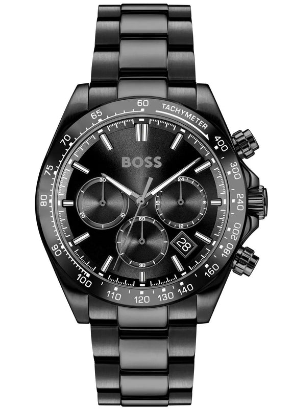 Hugo Boss Hero 2.0 Chronograph Black Dial Black Steel Strap Watch for Men - 1514271 Authentic Buy Shop Now