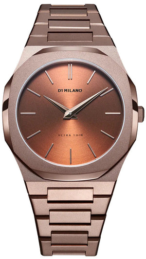 D1 Milano Ultra Thin Brown Dial Brown Steel Strap Watch for Women - D1-UTBL38 Authentic Buy Shop Now