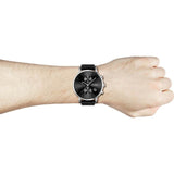 Hugo Boss Integrity Chronograph Black Dial Black Leather Strap Watch for Men - 1513777 Authentic Buy Shop Now