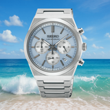 Seiko Conceptual Chronograph Ice Blue Dial Silver Steel Strap Watch for Men - SSB459P1 Authentic Buy Shop Now