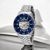 Maserati SFIDA Skeleton Automatic Blue Dial Silver Steel Strap Watch for Men - R8823140011 Authentic Buy Shop Now
