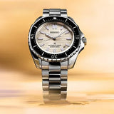 Seiko Prospex Polygonal Divers Automatic Pearl White Dial Silver Steel Strap Watch for Men - SPB481J1 Authentic Buy Shop Now