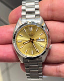 Seiko 5 Sports SNXS Automatic Gold Dial Silver Steel Strap Watch for Men - SRPL59K1 Authentic Buy Shop Now