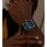 Hugo Boss Skytraveller Chronograph Blue Dial Brown Leather Strap Watch for Men - 1514194 Authentic Buy Shop Now