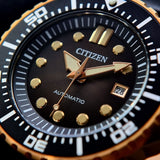 Citizen Mechanical Automatic Black Dial Black Leather Strap Watch for Men - NJ0176-10E Authentic Buy Shop Now
