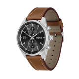 Hugo Boss Skytraveller Chronograph Black Dial Blue Leather Strap Watch for Men - 1514161 Authentic Buy Shop Now
