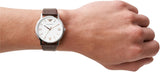 Emporio Armani Kappa Silver Dial Brown Leather Strap Watch for Men - AR11173 Authentic Buy Shop Now