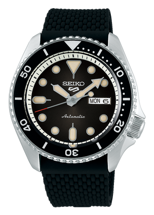Seiko 5 Sports SKX Automatic Black Dial Black Silicone Strap Watch for Men - SRPD73K2 Authentic Buy Shop Now
