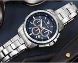 Maserati Successo Chronograph Blue Dial Silver Steel Strap Watch for Men - R8873621037 Authentic Buy Shop Now