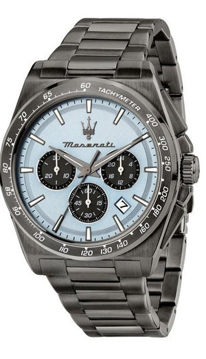 Maserati Velocità Chronograph Blue Dial Black Steel Strap Watch for Men - R8873652004 Authentic Buy Shop Now