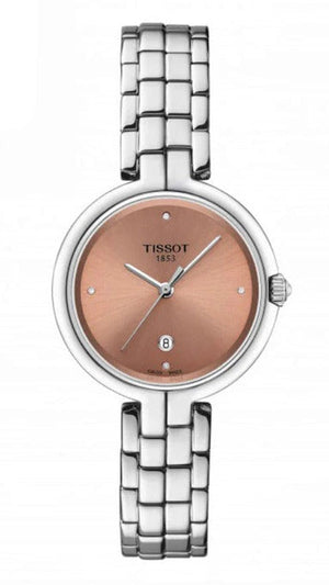 Tissot T-Lady Flamingo Diamonds Pink Dial Silver Steel Strap Watch for Women - T094.210.11.336.00 Authentic Buy Shop Now