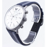 Emporio Armani Aviator Silver Dial Two Tone Leather Strap Watch for Men - AR11202 Authentic Buy Shop Now