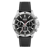 Hugo Boss Troper Chronograph Black Dial Black Leather Strap Watch for Men - 1514055 Authentic Buy Shop Now