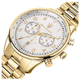 Maserati Tradizione Chronograph White Dial Gold Steel Strap Watch for Men - R8873646003 Authentic Buy Shop Now