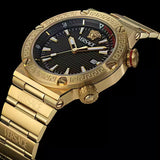 Versace Greca Logo Quartz Black Dial Gold Steel Strap Watch for Men - VE8G00624 Authentic Buy Shop Now